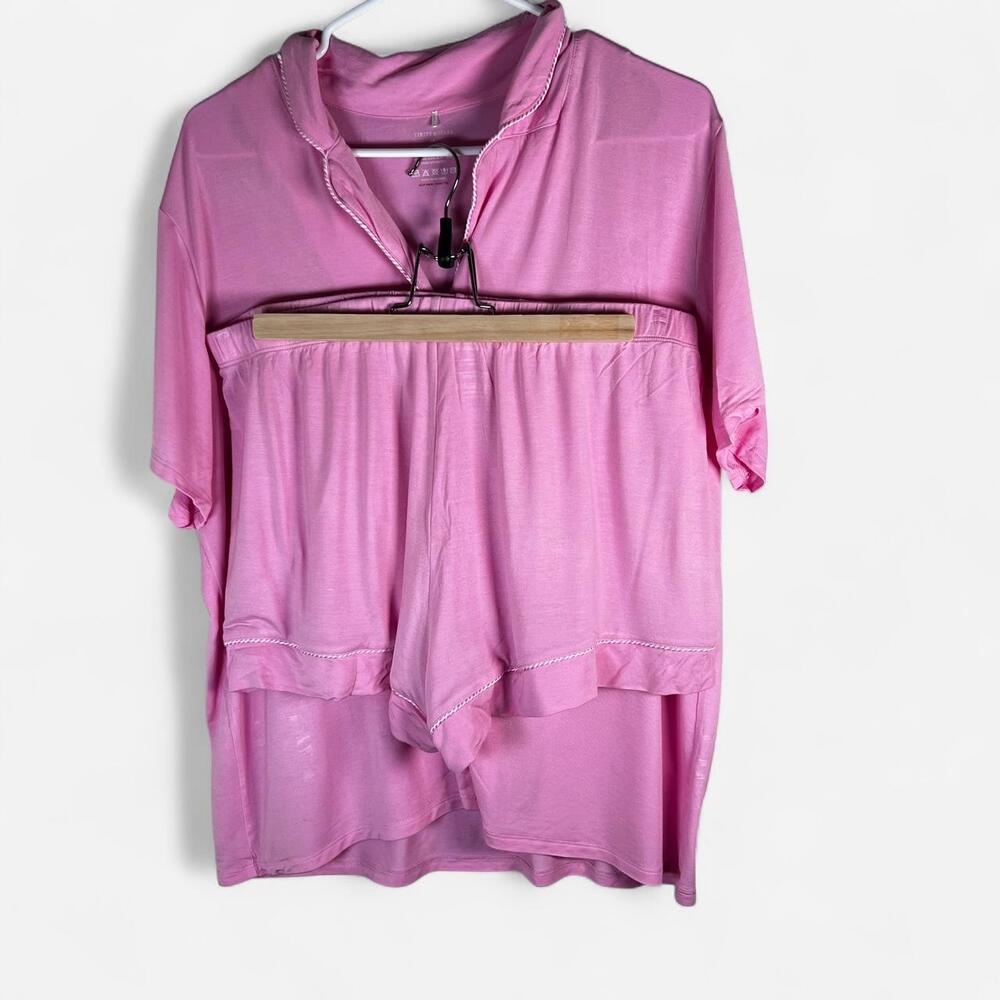 Stripe & Stare - Women’s Pink Tencel Modal & Elastane Shorts Pajama Set